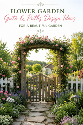 Flower Garden Gate and Paths